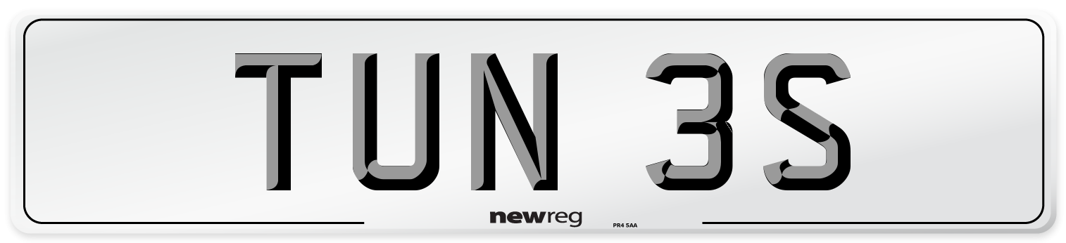 TUN 3S Number Plate from New Reg